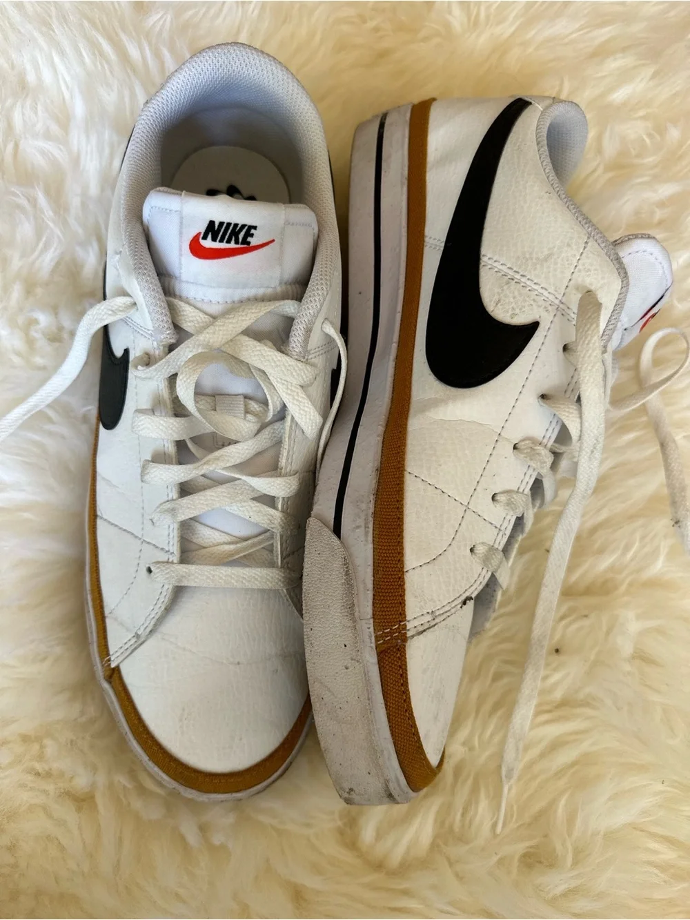 Nike Men’s White, Brown & Black Low-Top Sneakers